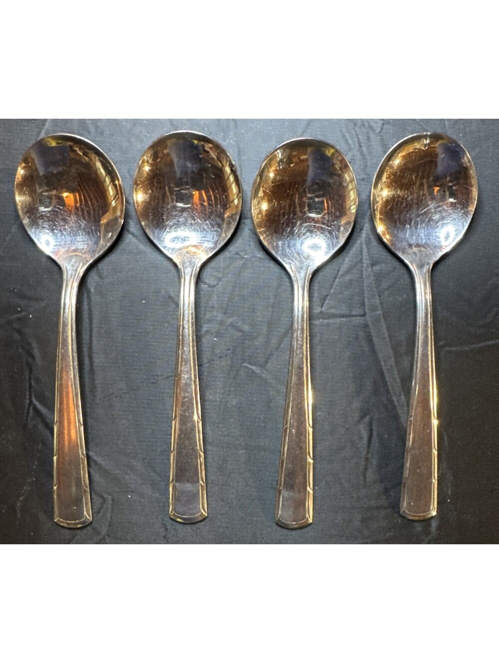 Set of 4 Imperial Stainless Lady Duff 5⅞" Round Bowl Cream Soup Spoon | USA